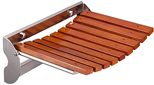 EEUK Klappsitz Wand Holz, Duschklappsitz Wandmontage Duschsitz Klappbar Klappsitz Dusche bis 200kg Badestuhl Duschhocker-Badhocker Hocker Duschstuhl für Senioren Kinder(Size:326x137x270mm)