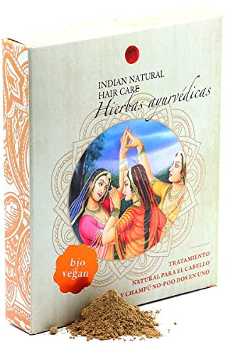 Hierbas ayurvédicas - Tratamiento natural para el cabello y champú dos en uno - 200g - En polvo