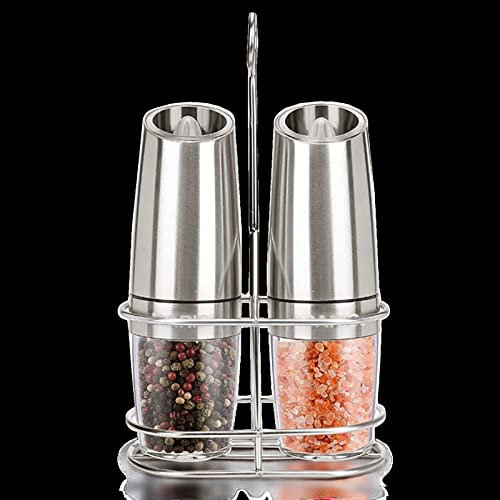 WMDSYGD Macinaspezie 2pc. Grinder for Sale Elettrico e Pepe Acciaio Inossidabile Acciaio Inox Automatic Gravity Pepper Mill Kitchen Spice Grinders Strumenti Macinasale