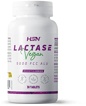 HSN Lactasa 5000 FCC ALU | 30 Tabletas | Enzima para la Alimentación | Alta Actividad Enzimática Declarada | 100% Natural: Aspergillus oryzae | No-GMO, Vegano, Sin Gluten