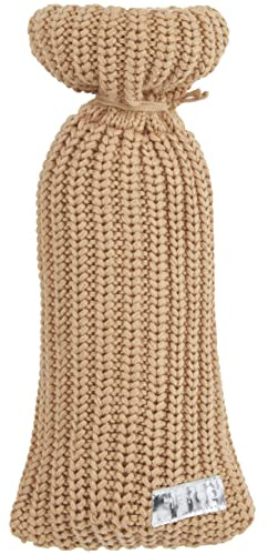 Meyco Baby Herringbone Wärmflaschenbezug (aus Grobstrick, weiches Material, leicht zu öffnen und schließen dank Kordelzug, aus 100% Baumwolle, einfache Pflege), warmer Sand