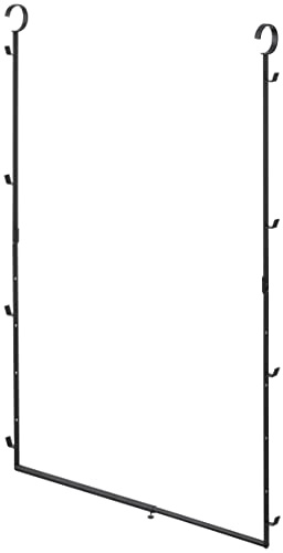 YAMAZAKI 5679 SMART 2-stöckige ausziehbare Kleiderstange, schwarz, Stahl, minimalistisch, 56～96 x 5,5 x 100 cm