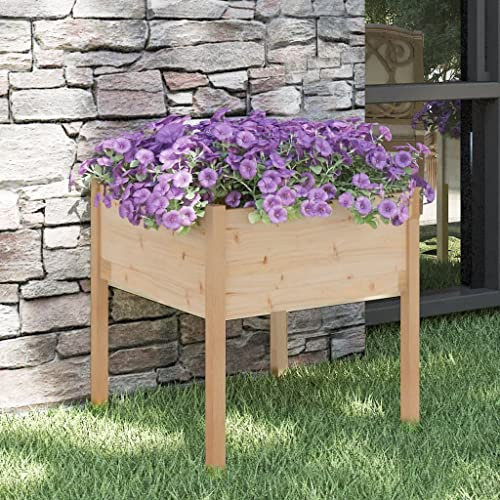 homiuse Pflanzkübel 70x70x70 cm Massivholz Kiefer Hochbeet Blumentopf Gross PflanzküBel Groß AußEn BlumenküBel Groß Aussen Blumentopf Hoch PflanzsäUle