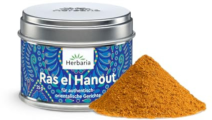 Ras el Hanout bio S-Dose 1 x 25 g | Orientalisches Bio Gewürz, süßlich-würzig, für Couscous, Hummus, Lamm, Hühnchen & Schmorgerichte, in der Weißblechdose