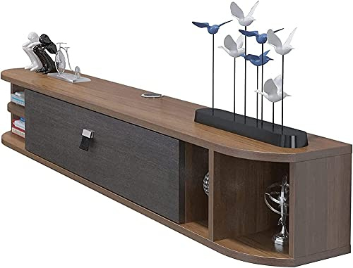 EsEntL Meuble TV Mural, Meuble TV Flottant permettant d'économiser de l'espace, Meuble TV Suspendu pour Salon, Chambre à coucher/noyer/55,11 (po)/55,11 (po) Noyer/décoration en Noyer