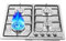 HINOPY Piano cottura a gas a 4 fiamme, 58 x 50 cm, in acciaio inox, con protezione automatica della fiamma