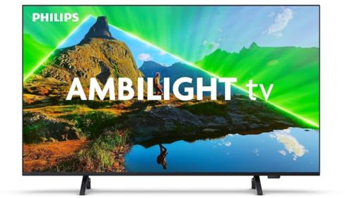 Philips Ambilight 55PUS8309 Smart TV LED 4K - Écran 55 Pouces avec Plate-Forme Pixel Precise Ultra HD, Titan OS et Son Dolby Atmos, Fonctionne avec l’Assistant Vocal Alexa et Google - Noir Mat