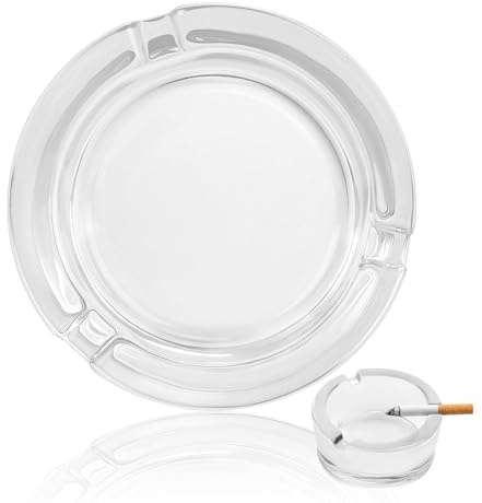 Posacenere personalizzato personalizzato senza fumo Posacenere Aggiungi la tua foto Logo Testo Cartello Posacenere in vetro personalizzato per Ufficio Ristorante Uso interno ed esterno, PureWhite