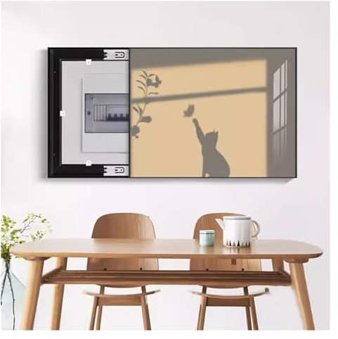 Indoor Electrical Meter Cover, Nordic Vertical Electric Box Cover for Home Entry, Hanging Pictures Decorative/Electric Meter Box Panel Cover, Creative Electrical Distribution Box Decorative