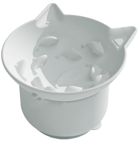 Erhöhter Katzennapf, erhöhter Katzennapf | Wassernapf für Haustiere aus Silikon erhöht und geneigt | Katzennapf mit verstellbarem Winkel und Saugnapf für Hunde von Pi