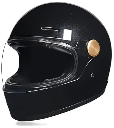 Retro Cruise Integralhelm Motorradhelm Herren und Damen Vier Jahreszeiten Schutzhelm Unisex Helm kann modular geöffnet werden ECE-Zertifizierung A,M=55-56CM