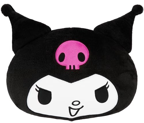 Get Trend Hello Kitty Sanrio Kuromi Cuscino Morbido Giocattolo Personaggi per Bambini Adulti, 3D Peluche Kawaii, Cuscini Decorativi Letto e Divano (Nero Kuromi, L36 x W28)