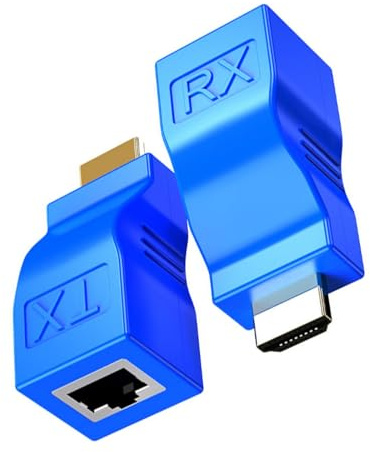 SUMMITDRAGON 1 paire d'adaptateurs HDTV vers Ethernet sur câble Cat5/Cat6 avec protection contre les tonnerres pour rallonge HDMI 1080p