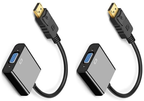 YTtkku Durabilidad DisplayPort VGA Video Converter 1080P Puerto de placa dorada para transferencia de señales estables DisplayPort a VGA Adaptador Conectores de placa dorada