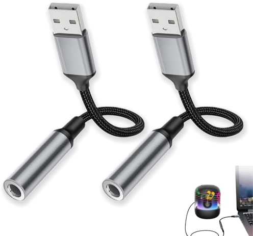 Gerhua USB-auf-3,5-mm-Klinken-Audio-Adapter, externe Soundkarte, USB-A auf Audio-Klinkenadapter, USB-A auf 3,5-mm-TRS-Buchse, extern, USB-zu-Klinken-Adapter für Handy, PC, Laptop, Mac, PS5, Kopfhörer