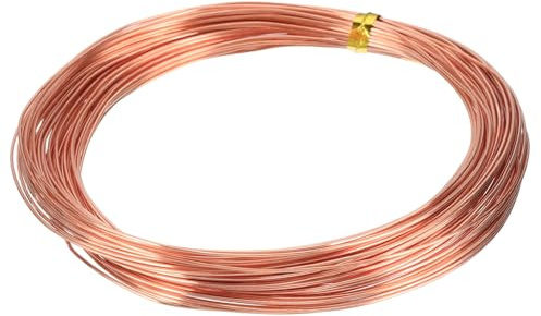QUARKZMAN 99.9% Massiver Blanker Kupferdraht Weiches Reines Kupfer Basteldraht 52 Fuß 21 Gauge (0.7mm) Für Kunsthandwerk Schmuckherstellung Elektrokultur Gartenarbeit (16m)