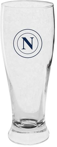 Generico BICCHIERE BIRRA 415ML NAPOLI BLU SCURO - Vetro Trasparente, Design Elegante, Idea Regalo Originale