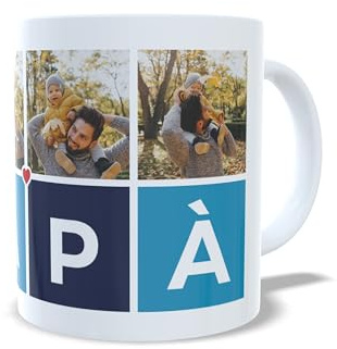Taza Día del Padre con Frases Originales | Taza para Papá, Regalo Día del Padre | Tazas Regalo Originales para Padres | Cerámica | Papá Personalizado Azul y Celeste
