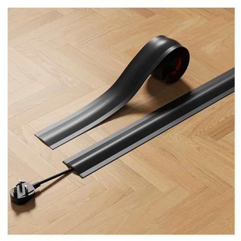 Kabelkanal Boden Weiche Kabelabdeckung, langlebige, Flexible, PVC-Kabelmanagement, Bodenkabelabdeckung for den Innenbereich(Black)