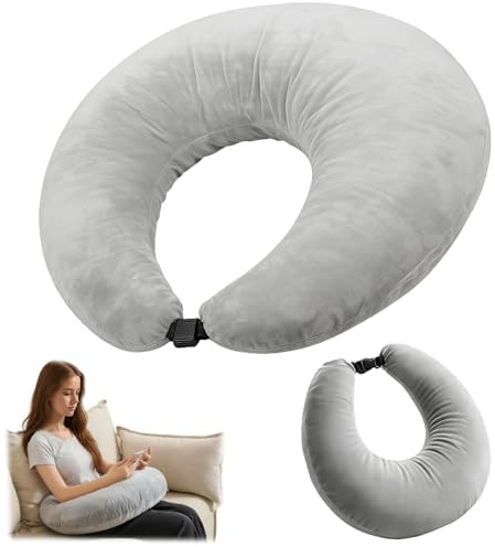 Cnwinu Cuscino lavorato a maglia per supporto all'uncinetto, cuscino ergonomico da gioco, cuscino da lettura, per letto e divano, per leggere, giocare, lavorare e lavorare all'uncinetto (grigio)
