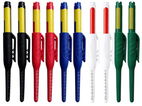 10 Pcs ur Trou Profond Crayon Chantier Pointe Longue Noir Bleu encre | Marqueur, Resistante, Eau, Sechage, Rapide, Bavure, Marquage, Sur, Bois, Metal, Outil, Espaces, Etroits, Qualite