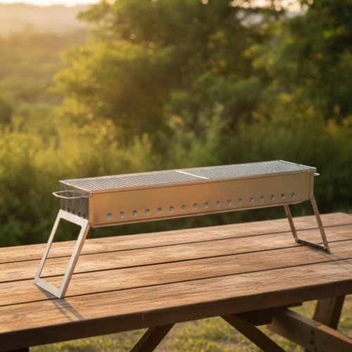 Gril pique-nique pliable portable en métal pour camping, pour les balcons - barbecue portable, size to 1