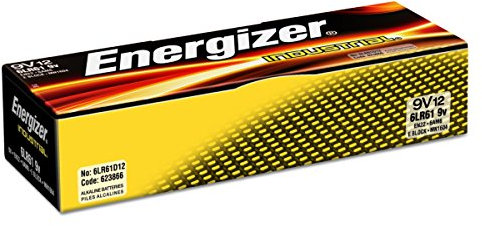 Energizer ENE EN22 9 Volt Industrial Alkaline Battery (Pack of 12)