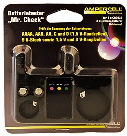 Hückmann Ampercell Batterietester Mr. Check AMBT-TESTER (Batterie prüfen) 144789, Schwarz