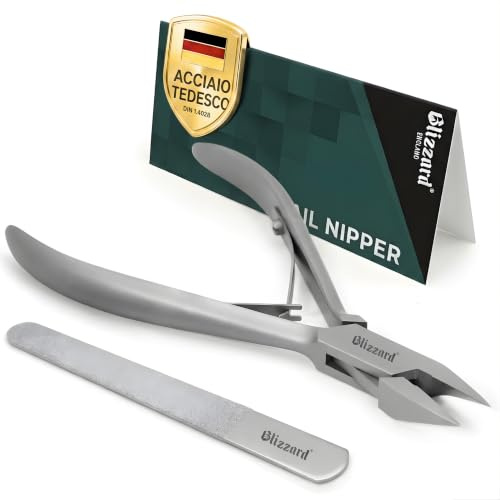 Blizzard Tronchese Unghie Piedi Professionale per Unghie Incarnite e Spesse - Tagliaunghie Podologia in Acciaio Inox - Per Anziani e Uomo - Set Pedicure con Lima - 13cm Taglio Retto