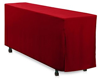 Biertischhusse 220x50 cm Bordeaux Rot Polyester Bodenlang - Pflegeleicht, Bügelarm bis Bügelfrei, Qualität Made in EU
