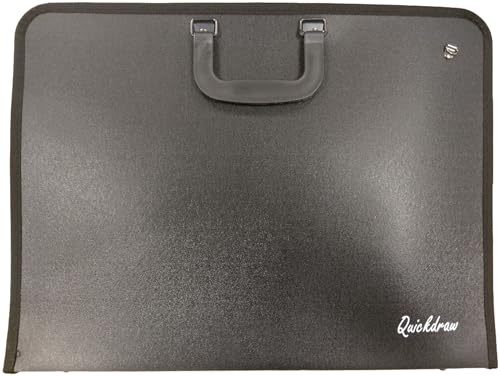 Quickdraw Portfolio-Tragetasche für Künstler, Vinyl, für Kunst, Arbeitspläne, Schutzordner A4 Portfolio schwarz