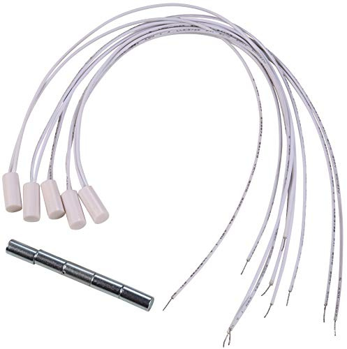 UHPPOTE Oculta Montado Magnético Ventana Contacto de Puerta Interruptor de Sensor Detector de Cable (Paquete de 5)