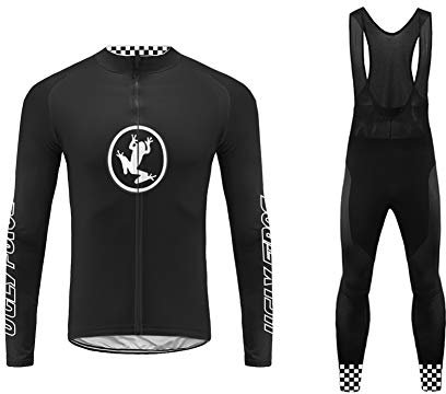 UGLY FROG Ropa Ciclismo Hombre Invierno Chaqueta de Ciclismo de Manga Larga+Pantalones de Acolchado 3D para Hombres de Invierno Conjunto de Ropa de Ciclismo de Lana Térmica HSuitZR09