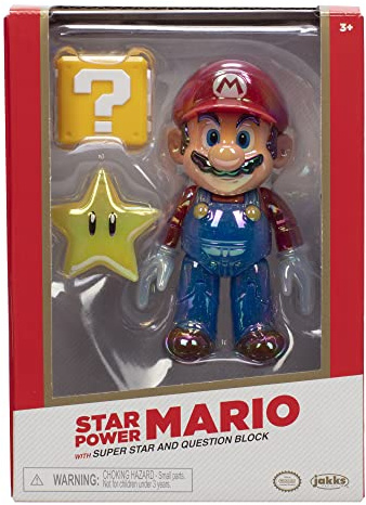 Nintendo Super Mario Figur Mario w/Star in Sammlerbox, 10 cm