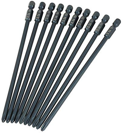 10 Stück Schraubendreher-Bits für Kreuzschlitz, S 2, Stahl, Kreuzkopf, PH2, 6,35 mm Sechskantschaft, 150 mm Werkzeug elektrischer manueller Schraubendreher-Bits