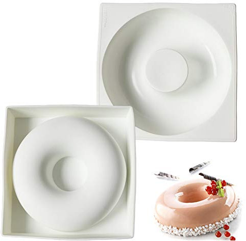 DUBENS Grand moule à gâteau rond en silicone pour donuts - Sans BPA - 18 cm