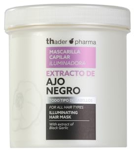Thader Pharma Masque capillaire à l'Extrait d'Ail Noir, idéal pour tous les types de cheveux, 700 ml