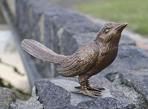 H. Packmor GmbH Bronzefigur Vogel mit geschlossene Flügel Dekoration für Haus und Garten