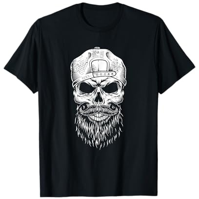 Crâne barbu hipster grungy - Amoureux de la barbe - Cadeau hipster T-Shirt