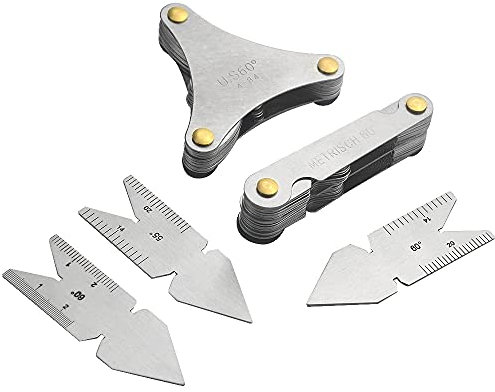 WMYCONGCONG Edelstahl-Gewindeschneidlehre inkl. 3 Stück Zentrierlehre 1 Amerika SAE Typ 1 metrisch und Amerika SAE Typ und British Typ für industrielle Messung