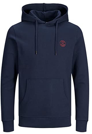 Jack & JONESJjebasic Logo Hood Sweat À Capuche Homme, Blazer Bleu Marine, XS (EU)