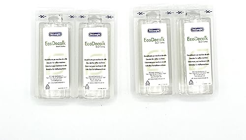 ELECTROTODO Descalcificador para Cafeteras Ecodecalk Delonghi - Repuesto para Limpiar y Descalcificar Todo Tipo de Cafeteras… 400 ml Paquete de 4