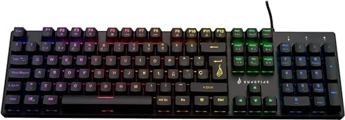 SureFire Kingpin M2 Mechanische Gaming Tastatur Spanisch, Gaming Multimedia Keyboard Full Size, RGB-Tastatur mit Beleuchtung, 100% Anti-Ghosting-Tasten, spanisches Layout QWERTY