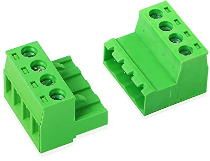 GINTOOYUN 5 setzt Phoenix-Stecker 4-Pin, 2EDGRK 4-Pole 5.08 mm Klemmenplatine steckbare Schraubklemmen-Block-Stecker, lötless 5.08mm Neigung männlicher weiblicher Stecker(Stil 6)