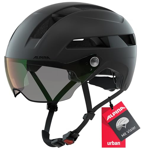 Alpina Unisex-Erwachsene SOHO Visor V Fahrradhelm, Black matt, 55-59