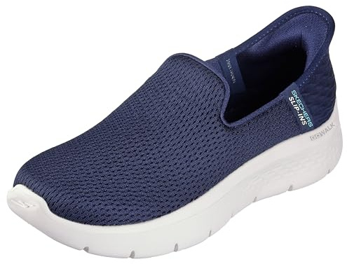 Skechers Women's Go Walk Flex Relish Trainers, Navy Textile/Trim, 6 UK Wide