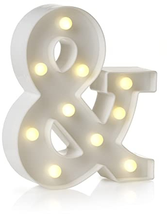 Auraglow LED-Alphabet-Buchstaben- und Zahlen-Lichtschild-Dekorationen, Lampe für Zuhause, Geburtstagsparty, Veranstaltung, Nachtlichter, batteriebetriebene Buchstaben und Zahlen mit Vier-Stunden-Timer