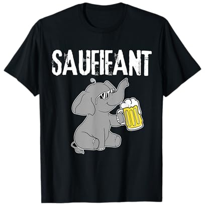 Saufifant Elefant Biertrinken Bierpong Saufen Party Bier Hop T-Shirt