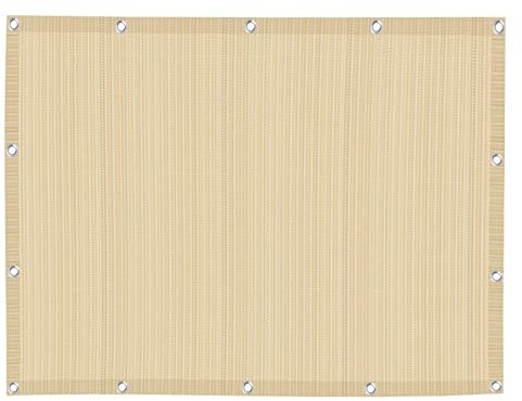 Sonnensegel atmungsaktiv 2.5 x 5 m Windschutz und Sonnenschutz Segel Markise Camping Schatten 1 × 5 m Seile für Außenbereich,Garten, Creme Farben