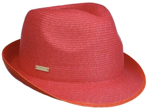 Seeberger Keila Trilby Strohhut mit UV-Schutz Damenhut Damentrilby Strohtrilby Strandhut Sonnenhut Damen/Herren - Klettverschluss Sommer Frühling-Sommer